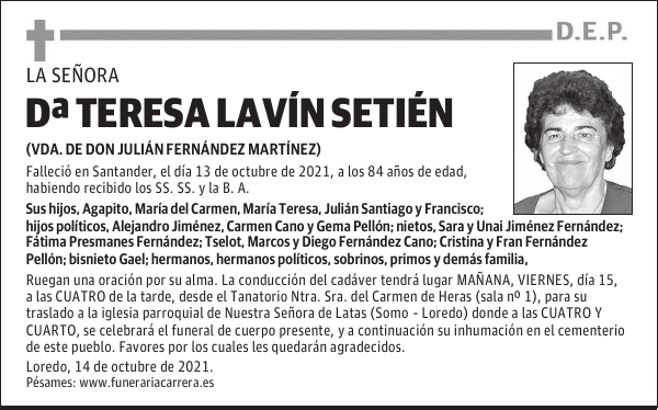 DOÑA TERESA LAVÍN SETIÉN