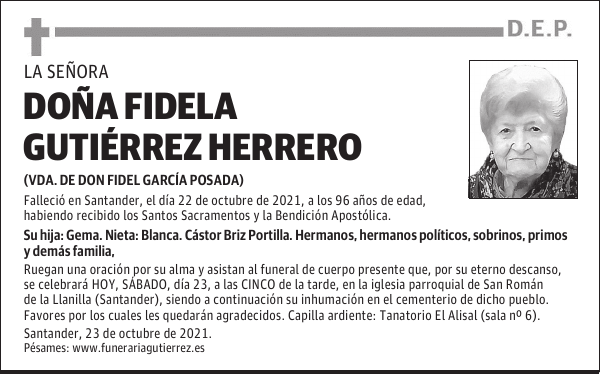 DOÑA FIDELA GUTIÉRREZ HERRERO