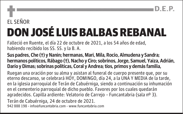 DON JOSÉ LUIS BALBAS REBANAL