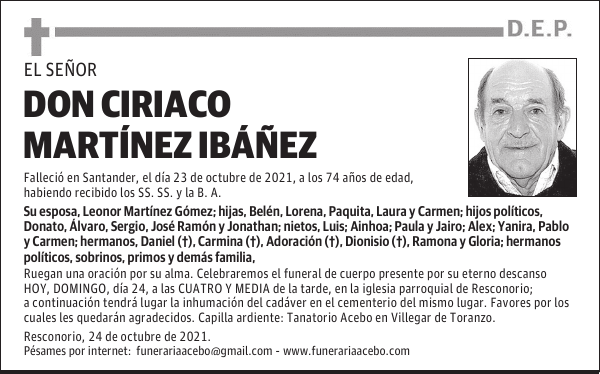 DON CIRIACO MARTÍNEZ IBÁÑEZ