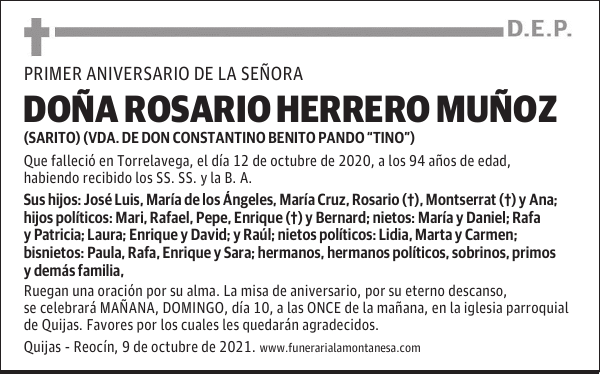 DOÑA ROSARIO HERRERO MUÑOZ