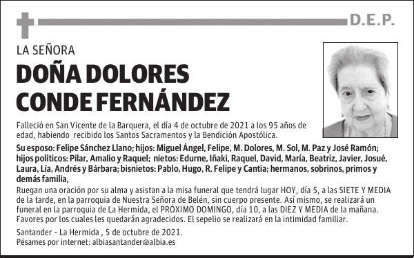 DOÑA DOLORES CONDE FERNÁNDEZ