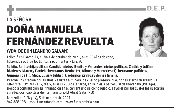 DOÑA MANUELA FERNÁNDEZ REVUELTA