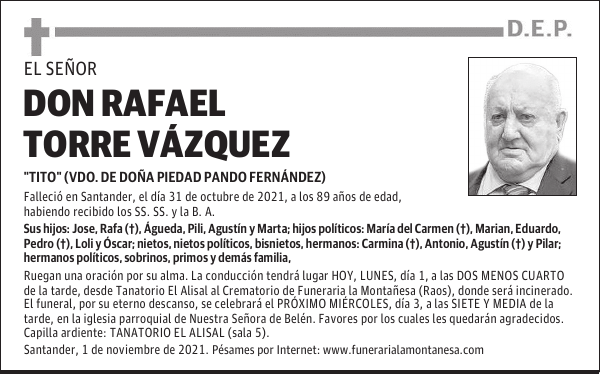 DON RAFAEL TORRE VÁZQUEZ