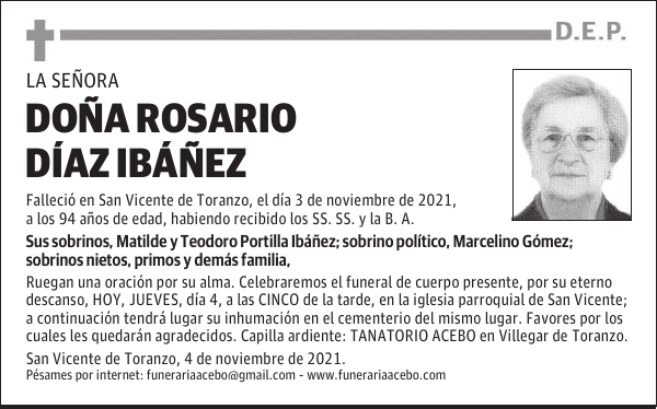 DOÑA ROSARIO DÍAZ IBÁÑEZ