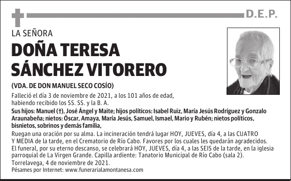 DOÑA TERESA SÁNCHEZ VITORERO