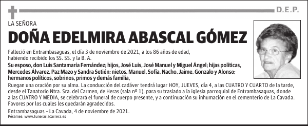 DOÑA EDELMIRA ABASCAL GÓMEZ