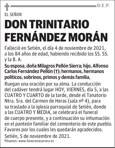 DON TRINITARIO FERNÁNDEZ MORÁN