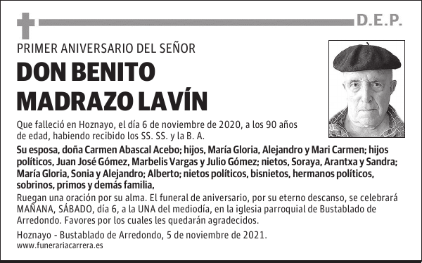 DON BENITO MADRAZO LAVÍN
