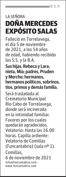 DOÑA MERCEDES EXPÓSITO SALAS