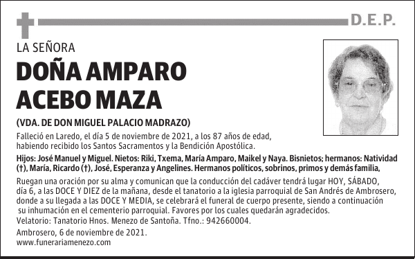 DOÑA AMPARO ACEBO MAZA