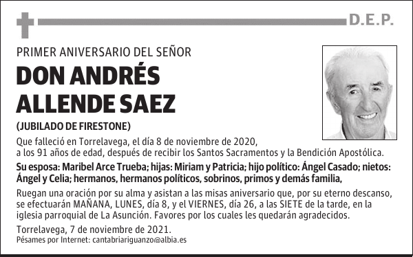 DON ANDRÉS ALLENDE SAEZ