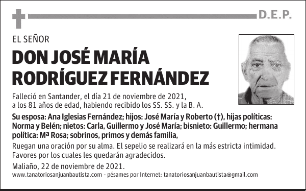 DON JOSÉ MARÍA RODRÍGUEZ FERNÁNDEZ