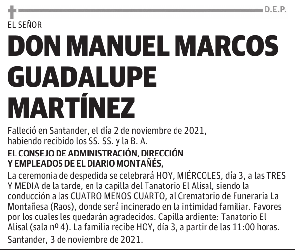 DON MANUEL MARCOS GUADALUPE MARTÍNEZ