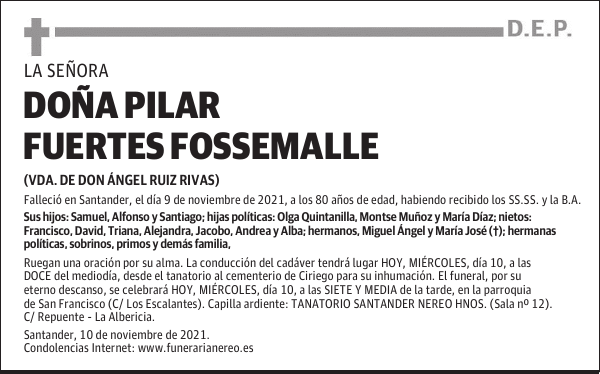 DOÑA PILAR FUERTES FOSSEMALLE