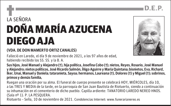 DOÑA MARÍA AZUCENA DIEGO AJA