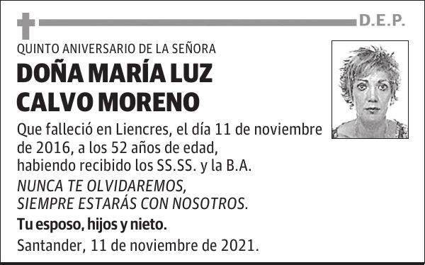DOÑA MARÍA LUZ CALVO MORENO