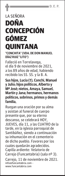 DOÑA CONCEPCIÓN GÓMEZ QUINTANA