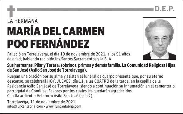 MARÍA DEL CARMEN POO FERNÁNDEZ