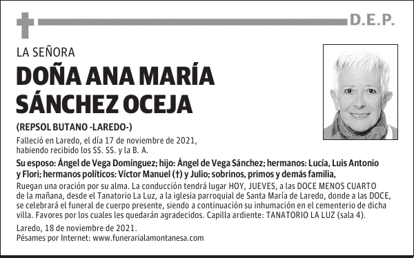 DOÑA ANA MARÍA SÁNCHEZ OCEJA