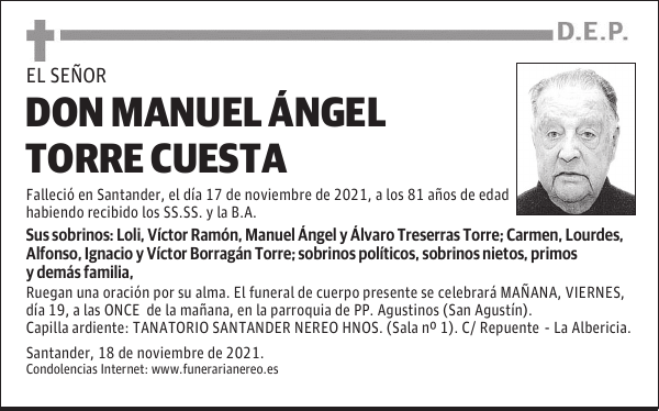DON MANUEL ÁNGEL TORRE CUESTA