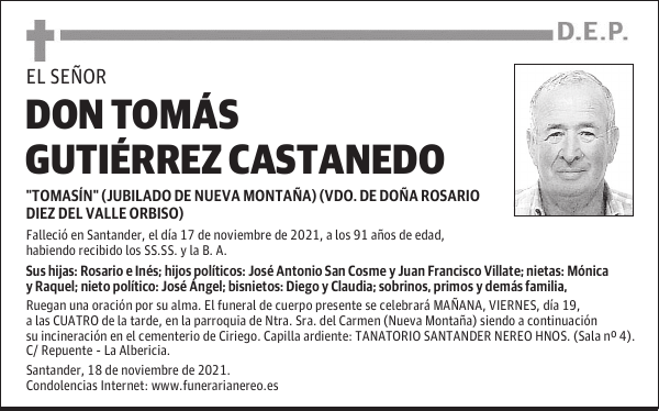 DON TOMÁS GUTIÉRREZ CASTANEDO