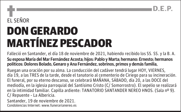 DON GERARDO MARTÍNEZ PESCADOR