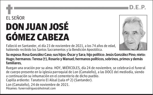 DON JUAN JOSÉ GÓMEZ CABEZA