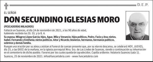 DON SECUNDINO IGLESIAS MORO