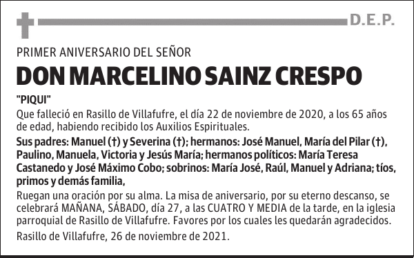 DON MARCELINO SÁINZ CRESPO