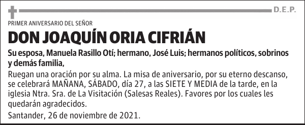 DON JOAQUÍN ORIA CIFRIÁN