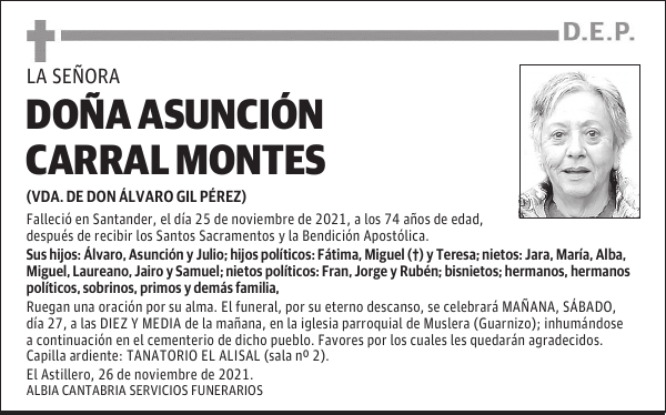 DOÑA ASUNCIÓN CARRAL MONTES