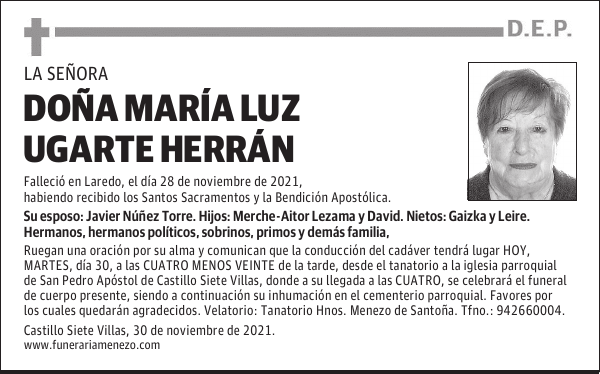 DOÑA MARÍA LUZ UGARTE HERRÁN