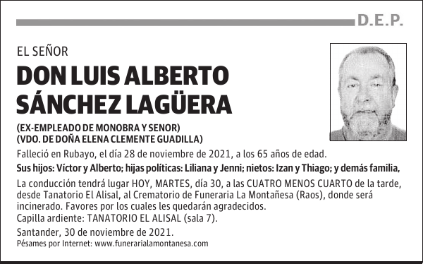DON LUIS ALBERTO SÁNCHEZ LAGÜERA