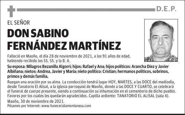 DON SABINO FERNÁNDEZ MARTÍNEZ
