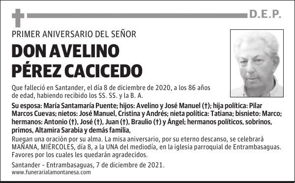 DON AVELINO PÉREZ CACICEDO