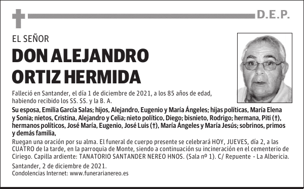 DON ALEJANDRO ORTIZ HERMIDA