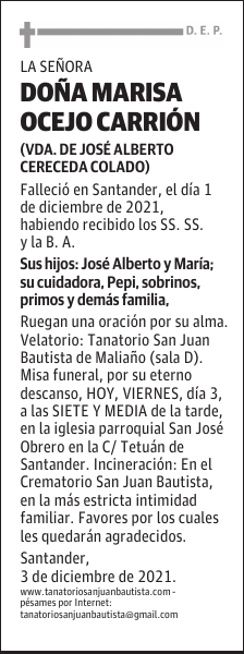 DOÑA MARISA OCEJO CARRIÓN