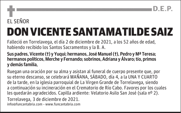 DON VICENTE SANTAMATILDE SAIZ