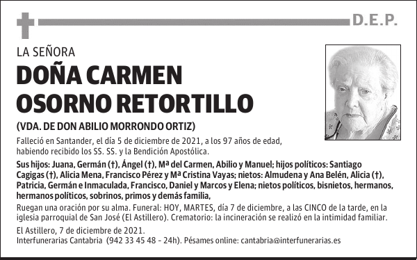 DOÑA CARMEN OSORNO RETORTILLO