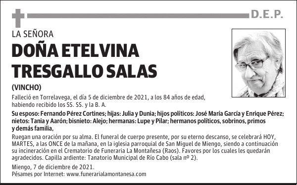 DOÑA ETELVINA TRESGALLO SALAS