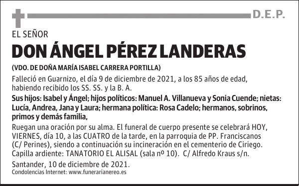 DON ÁNGEL PÉREZ LANDERAS