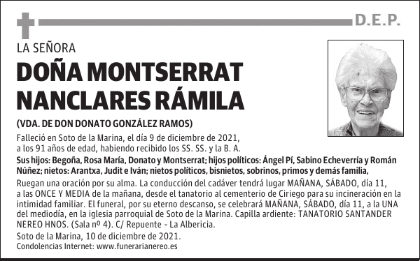 DOÑA MONTSERRAT NANCLARES RÁMILA