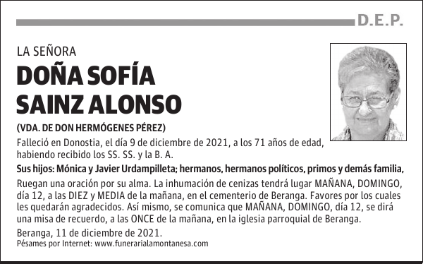 DOÑA SOFÍA SAINZ ALONSO