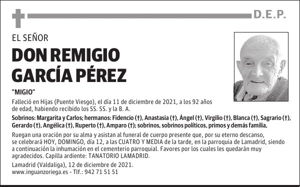 DON REMIGIO GARCÍA PÉREZ