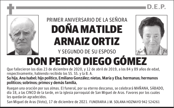 DOÑA MATILDE ARNAIZ ORTIZ