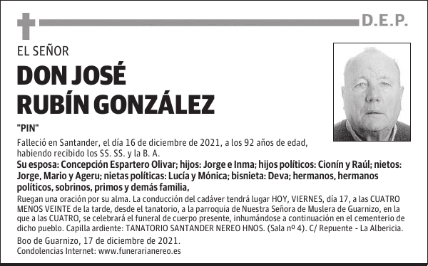 DON JOSÉ RUBÍN GONZÁLEZ