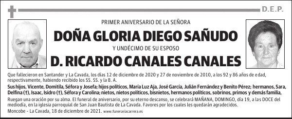 DOÑA GLORIA DIEGO SAÑUDO