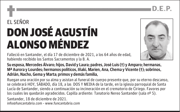 DON JOSÉ AGUSTÍN ALONSO MÉNDEZ
