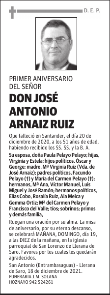 DON JOSÉ ANTONIO ARNAIZ RUIZ